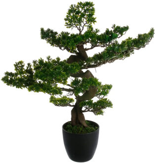 Atmosphera bonsai boom - in keramische pot - 80 cm - kunstplant - groen