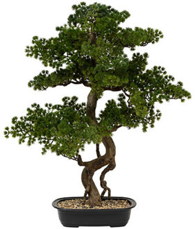 Atmosphera bonsai boom - in keramische pot - 86 cm - kunstplant - groen