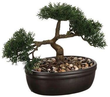 Atmosphera bonsai in keramische pot 23 cm - Kunstplanten Zwart