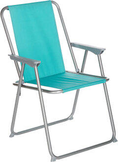 Atmosphera camping/strand stoel - aluminium - inklapbaar - blauw - L52 x B55 x H75 cm - Campingstoelen