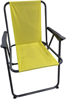 Atmosphera camping/strand stoel - aluminium - inklapbaar - groen - L52 x B55 x H75 cm - Campingstoelen
