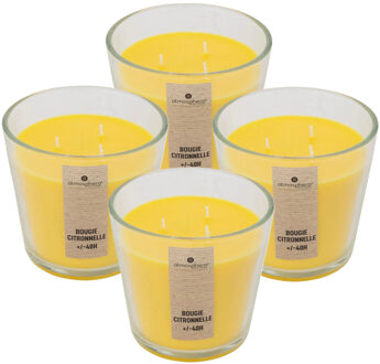 Atmosphera Candles Geurkaars - 4x - in glas - citronella aroma - 40 branduren - 13 x 12 cm