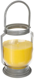 Atmosphera Citronella kaars/lantaarn - in glas - 65 branduren - geurkaars citrus geur