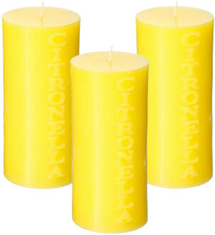 Atmosphera Citronella stomp kaars - 3x stuks - 64 branduren - geel