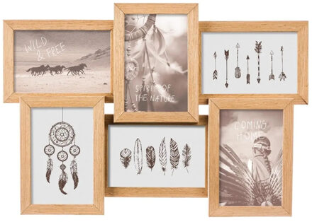 Atmosphera Collage Fotolijst - 44 x 31 cm - hout - voor 6 foto's - fotoframe