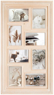 Atmosphera Collage fotolijst Natural - voor 8x foto van 10 x 15 cm - hout - beige - 37 x 66 cm