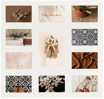 Atmosphera Collage fotolijst voor 11x foto - voor verschillende maten fotos - hout - wit - 55 x 53 cm