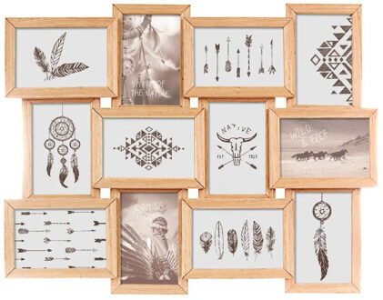 Atmosphera Collage Fotolijst - voor 12 foto's - 58 x 45 cm - hout - fotolijsten