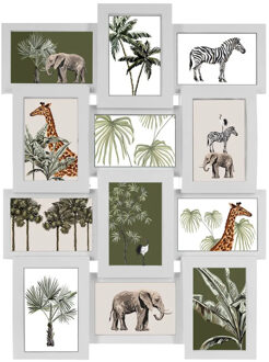 Atmosphera Collage fotolijst voor 12x foto - voor fotos 10 x 15 cm - wit - foto frame - 46 x 61 cm