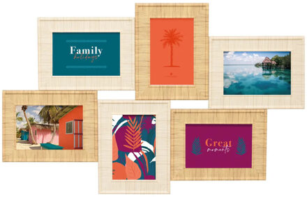 Atmosphera Collage fotolijst voor 6x foto - beige - 65 x 41 cm