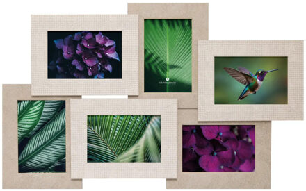 Atmosphera Collage fotolijst voor 6x foto - hout - beige - 58 x 36 cm