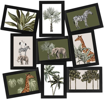 Atmosphera Collage fotolijst voor 9x foto - voor 10 x 15 cm - zwart - foto frame - 45 x 45 cm - Fotolijsten