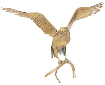 Atmosphera Decoratie adelaar - goud - metaal - H52,5 cm - dieren/vogel beelden - modern Goudkleurig