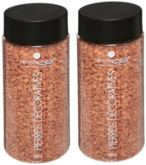 Atmosphera decoratie/hobby steentjes - 2x - koraal - 750 gram - Aquarium en vazen vulling - korrels