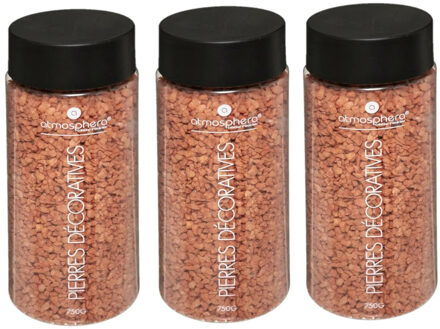 Atmosphera decoratie/hobby steentjes - 3x - koraal - 750 gram - Aquarium en vazen vulling - korrels