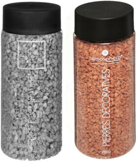 Atmosphera Decoratie/hobby stenen grijs en koraalrood 750 gram