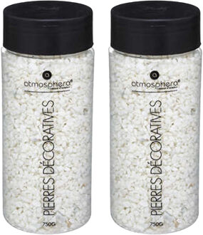 Atmosphera decoratie/hobby stenen/steentjes/kiezels - 2x - wit - extra klein formaat - 750 gram