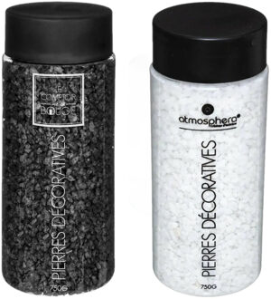 Atmosphera Decoratie/hobby stenen zwart en wit 750 gram
