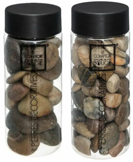 Atmosphera Decoratie stenen bruin - groot en middelgroot - 750 gram - Aquarium en vazen vulling