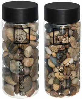 Atmosphera Decoratie stenen - bruin - middelgroot en klein - 750 gram - Aquarium en vazen vulling