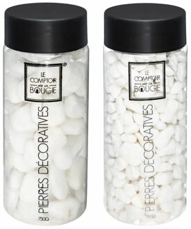 Atmosphera Decoratie stenen - wit - middelgroot en klein - 750 gram - Aquarium en vazen vulling