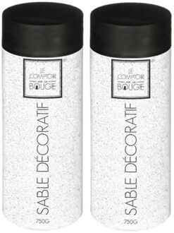 Atmosphera decoratie zand - 2x - wit - 750 gram - Zandkorrels/hobby vulmateriaal