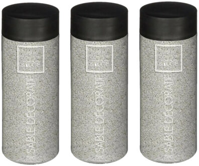 Atmosphera decoratie zand - 3x - lichtgrijs - 750 gram - Zandkorrels/hobby vulmateriaal