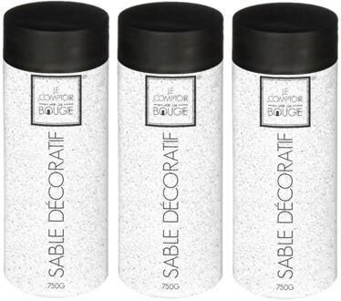 Atmosphera decoratie zand - 3x - wit - 750 gram - Zandkorrels/hobby vulmateriaal