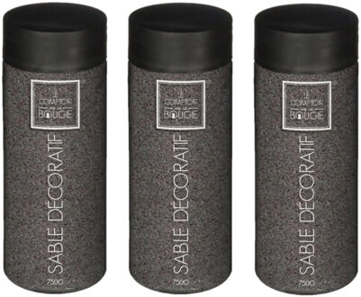 Atmosphera decoratie zand - 3x - zwart - 750 gram - Zandkorrels/hobby vulmateriaal