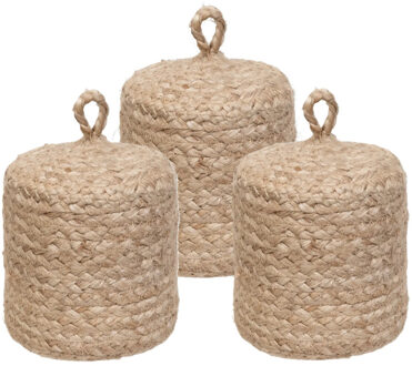 Atmosphera Deurstopper - 3x - 1 kg - beige - stof - jute gewicht - 15 cm - deurstop