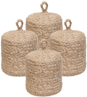 Atmosphera Deurstopper - 4x - 1 kg - beige - stof - jute gewicht - 15 cm - deurstop