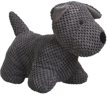 Atmosphera Deurstopper hondje - 1 kg - grijs - polyester stof - 31 x 24 cm - deurstop
