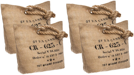 Atmosphera Deurstopper Lofty - 4x - 1 kilo - jute beige - polyester en zand - 26 x 19 cm