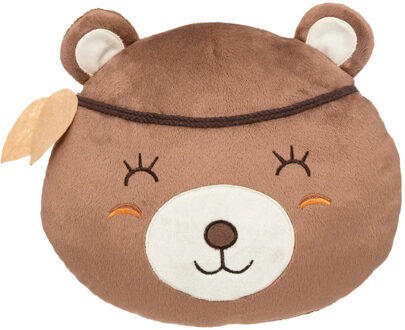 Atmosphera Dieren sierkussen kinderkamer - bruine beer - 30 cm - polyester