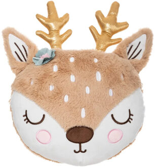 Atmosphera Dieren sierkussen kinderkamer - hertje - 31 cm - polyester Multi