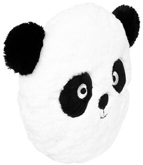 Atmosphera Dieren sierkussen kinderkamer - Panda beer zwart/wit - 27 cm - polyester