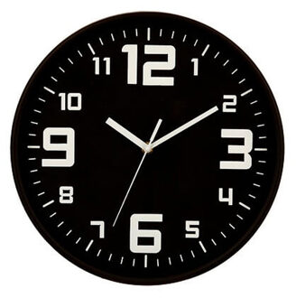 Atmosphera Elian Klok - zwart / wit - 30 cm - wandklok modern