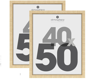 Atmosphera Fotolijstje - 2x - voor 40 x 50 cm foto - beige - mdf/glas - ornament frame 45 x 55 cm