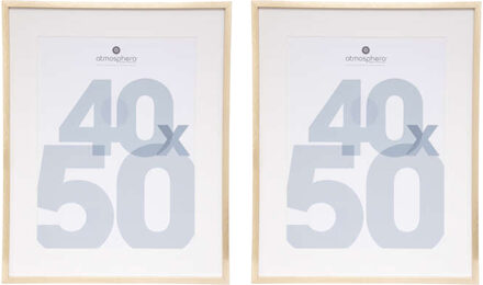 Atmosphera Fotolijstje met passe partout - 2x - voor een foto van 40 x 50 cm - goud - MDF/Glas