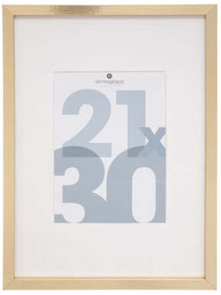Atmosphera Fotolijstje met passe partout - voor een foto van 21 x 30 cm - goud - MDF/Glas