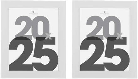 Atmosphera Fotolijstje Olympus - 2x - voor een foto van 20 x 25 cm - wit - Kunststof/glas