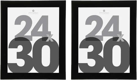 Atmosphera Fotolijstje Olympus - 2x - voor een foto van 24 x 30 cm - zwart - Kunststof/glas - Fotolijsten