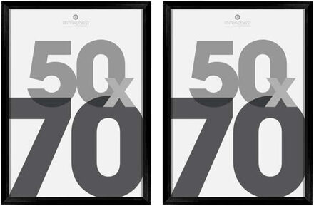 Atmosphera Fotolijstje Olympus - 2x - voor een foto van 50 x 70 cm - zwart - Kunststof/glas