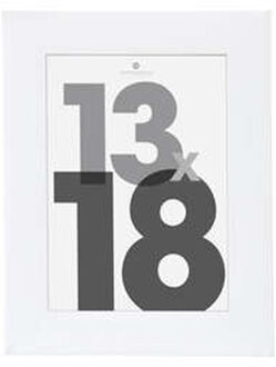 Atmosphera Fotolijstje Olympus - voor een foto van 13 x 18 cm - wit - Kunststof/glas - Fotolijsten