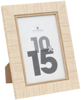 Atmosphera Fotolijstje - voor 10 x 15 cm foto - beige - mdf/glas - ornament frame 14.8 x 19.5 cm