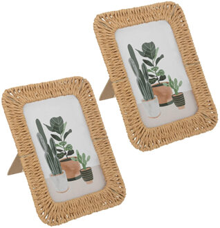 Atmosphera Fotolijstje voor 10 x 15 cm foto - naturel - papier/staal - ornament frame 2x20 cm