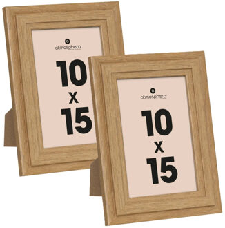 Atmosphera Fotolijstje voor een foto van 10 x 15 cm - 2x - naturel - foto frame Classico - Hout