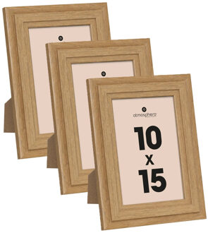 Atmosphera Fotolijstje voor een foto van 10 x 15 cm - 3x - naturel - foto frame Classico - Hout