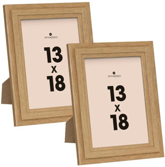 Atmosphera Fotolijstje voor een foto van 13 x 18 cm - 2x - naturel - foto frame Classico - Hout
