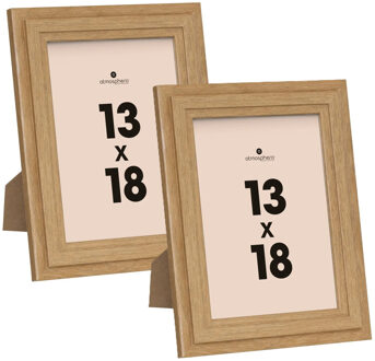 Atmosphera Fotolijstje voor een foto van 13 x 18 cm - 2x - naturel - foto frame Classico - Hout
